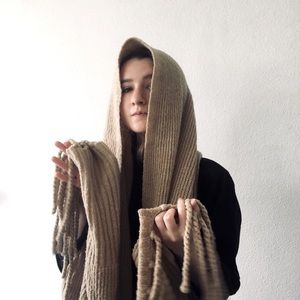 Free People Beige Blanket Scarf